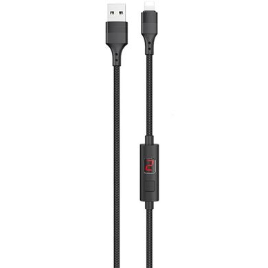Кабель Lightning to USB Hoco S13 Central control 1 метр чорний Black фото