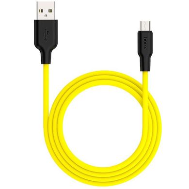 Кабель Micro-USB to USB Hoco X21 1 метр чорний + жовтий Black / Yellow фото