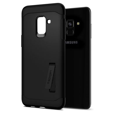 Чехол противоударный Spigen Original Slim Armor с подставкой для Samsung Galaxy A8 (2018) черный Black фото