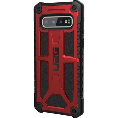 Чехол противоударный UAG Monarch для Samsung Galaxy S10 красный ТПУ+кожа Crimson фото