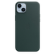 Чехол кожаный Apple Leather Case with MagSafe для iPhone 14 зеленый Forest green
