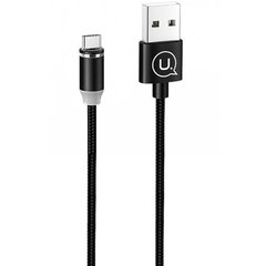Кабель USB to USB Type-C Usams US-SJ293 магнітний 1 метр чорний Black фото