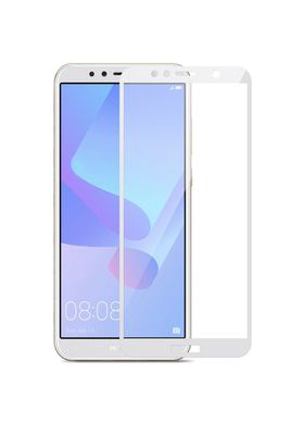 Защитное стекло с рамкой для Huawei Y6 Prime 2018 white фото
