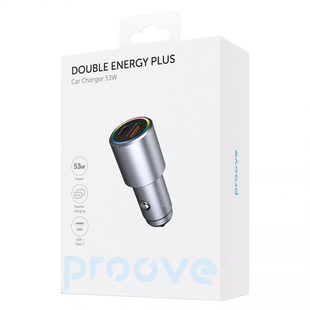 АЗП Proove Double Energy Plus 53W (USB + Type-C) Metal Gray фото