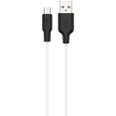 Кабель Micro-USB to USB Hoco X21 1 метр черный+белый Black/White фото