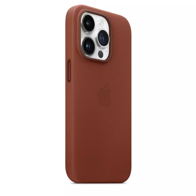 Чохол шкіряний Apple Leather Case with MagSafe для iPhone 14 Pro коричневий Umber фото
