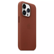 Чехол кожаный Apple Leather Case with MagSafe для iPhone 14 Pro коричневый Umber