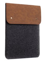 Фетровый чехол Gmakin для Macbook Air 13 (2012-2017) / Pro Retina 13 (2012-2015) коричневый+черный (GM64) Brown+Black фото