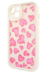 Чохол Pretty Things для iPhone 14 Pink Hearts &ndash; White фото