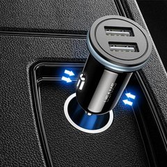 Автомобільний зарядний пристрій Usams С4 2 порту USB швидка зарядка 2.4а АЗП чорне Black (US-CC050) фото