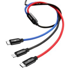 Кабель Lightning / Type-C / MicroUSB to USB Baseus 3-in-1 (CAMLT-ASY01) 1 метр чорний Black фото
