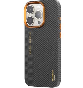 Чохол Blueo Air BiTexture Slim Aramid Fiber Case 600D with MagSafe для iPhone 15 Pro Max Orange фото