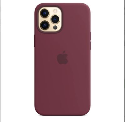 Чехол силиконовый soft-touch Apple Silicone case with Mag Safe для iPhone 12 Pro Max красный Plum фото
