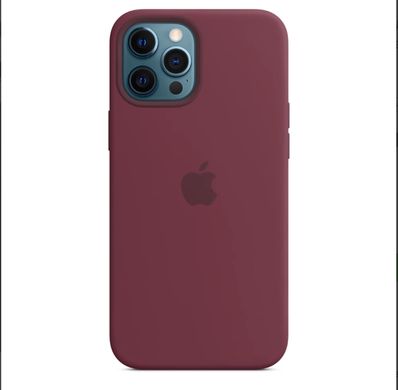 Чохол силіконовий soft-touch Apple Silicone case with Mag Safe для iPhone 12 Pro Max червоний Plum фото