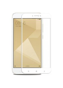 Защитное стекло с рамкой для Xiaomi Redmi 4A (white) фото