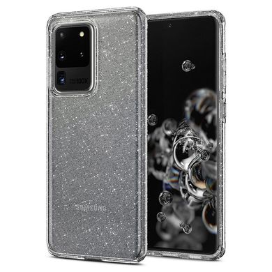 Чохол силіконовий Spigen Original Liquid Crystal Glitter для Samsung Galaxy S20 Ultra прозорий Crystal Quartz Clear фото