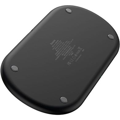 Бездротове зарядний пристрій Baseus Smart 3in1 (WX3IN1-B01) 18W швидка зарядка 2.0A Wireless Charger БЗУ чорне Black фото