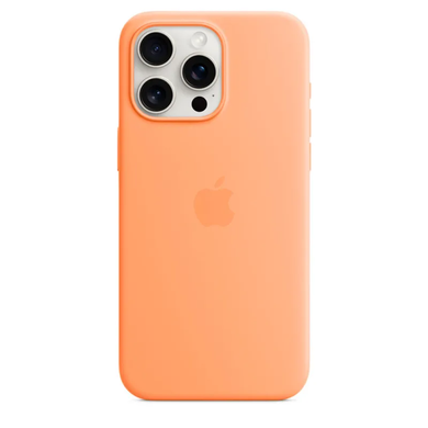Чохол Silicone case with MagSafe для iPhone 15 Pro Orange Sorbet AAA фото