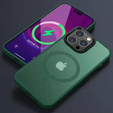 TPU+PC чехол Metal Buttons with MagSafe Colorful для Apple iPhone 13 Pro Max зелений Green фото