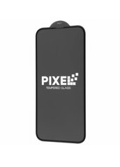 Захисне скло для iPhone 14 Pro Max Pixel 3D із закругленими краями рамка чорна Black фото