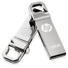 USB Флеш-накопичувач Hewlett Packard 128 Gb сірий флешка Silver фото