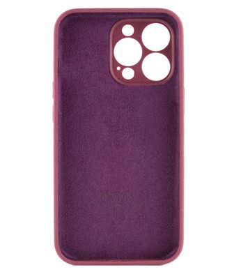 Чохол Silicone Case Full Camera Protective (AA) для Apple iPhone 14 Pro Max (Бордовий / Plum) фото