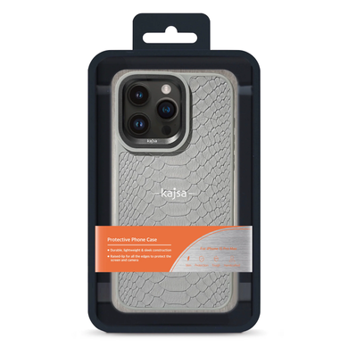 Чехол Kajsa Snake Pattern для iPhone 15 Pro Olive фото