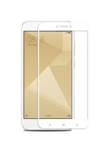 Защитное стекло с рамкой для Xiaomi Redmi 4X white фото