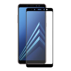 Защитное стекло для Samsung A8 Plus (2018) CAA 3D с закругленными краями черная рамка Black фото