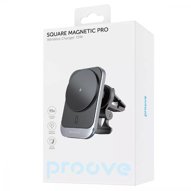 Автомобільний тримач з Бездротовим ЗП Proove Square Magnetic Pro 15W фото
