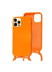 Чехол силиконовый ARM на шнурке для iPhone 12/12 Pro оранжевый Orange фото