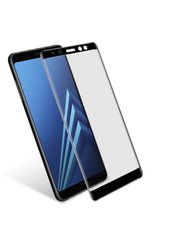 Захисне скло для Samsung A8 Plus (2018) CAA 2D з проклеюванням по рамці чорна рамка Black фото