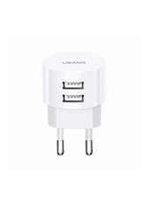Мережевий зарядний пристрій USAMS Dual USB T20 (US-CC080) 2 порту USB швидка зарядка 2.1A СЗУ біле White фото