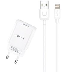 СЗУ 1USB Usams T21 (2.1A) White + USB Cable iPhone X фото