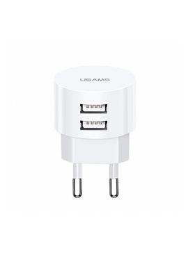 Сетевое зарядное устройство USAMS Dual USB T20 (US-CC080) White фото