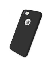 Чехол силиконовый с вырезом под яблоко для iPhone 7/8 black фото