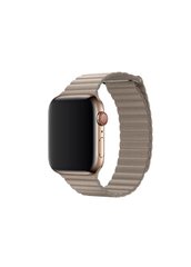 Ремешок Leather loop для Apple Watch 42/44mm кожаный коричневый магнитный ARM Series 6 5 4 3 2 1 Beige фото
