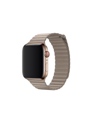 Ремінець Leather loop для Apple Watch 42 / 44mm шкіряний коричневий магнітний ARM Series 6 5 4 3 2 1 Beige фото