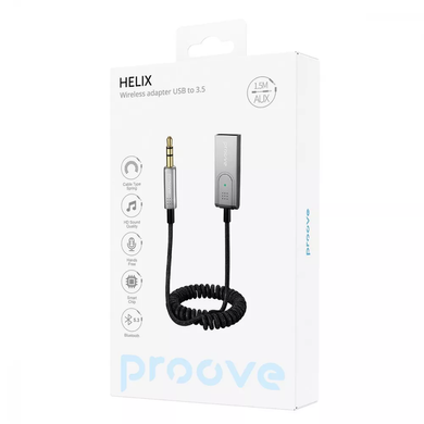 Автомобільний Аудіо Bluetooth Адаптер Proove Helix Metalic Gray фото