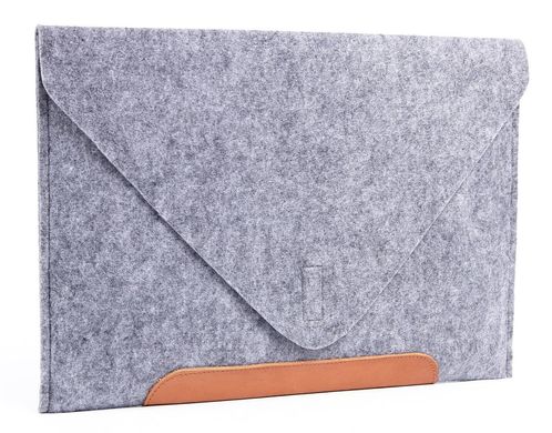 Фетровий чохол-конверт Gmakin для Macbook New Air 13 (2018-2020) сірий (GM10-13New) Gray фото