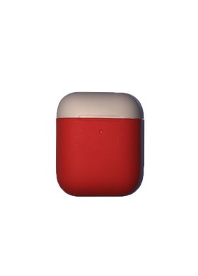 Силіконовий чохол для Airpods 1/2 червоний + рожевий ARM тонкий Red + Pink Sand фото
