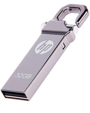 USB Флеш-накопичувач Hewlett Packard 32 Gb сірий флешка Silver фото