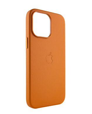 Чохол шкіряний Apple Leather Case with MagSafe для iPhone 14 Pro Max коричневий Golden Brown фото