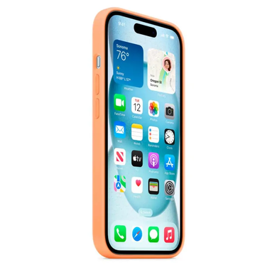 Чохол Apple Silicone case with MagSafe для iPhone 15 Orange Sorbet AAA фото