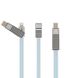USB Cable Remax (OR) Linyo RC-072th 3in1 (Lightning/MicroUSB/Type-C) Blue 1m
