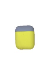 Силиконовый чехол для Airpods 1/2 желтый+голубой ARM тонкий Mellow Yellow + Sky Blue фото