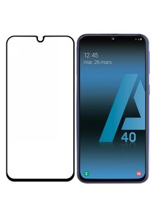 Защитное стекло для Samsung A01/A20e/A40 CAA 2D с проклейкой по всему стеклу черная рамка фото