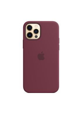 Чохол силіконовий soft-touch Apple Silicone case with Mag Safe для iPhone 12/12 Pro червоний Plum фото