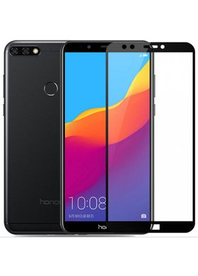 Захисне скло для Huawei Y7 Prime (2018) CAA 2D з проклеюванням по рамці чорна рамка Black фото