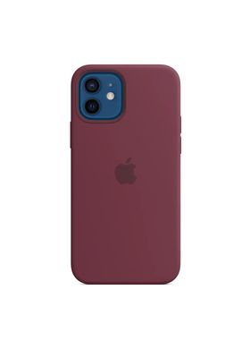 Чохол силіконовий soft-touch Apple Silicone case with Mag Safe для iPhone 12/12 Pro червоний Plum фото